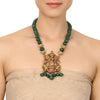 Gold Plated Deva Green Krishna Pendant Necklace