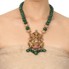 Gold Plated Deva Green Krishna Pendant Necklace