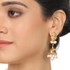 Gold Plated Deva Lakshmi White Enamel Kundan Necklace Set