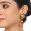 Gold Plated Deva Lakshmi Coral  Necklace Set