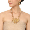 Gold Plated Deva Lakshmi Zircon Necklace Set