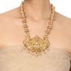 Gold Plated Deva Lakshmi Zircon Necklace Set