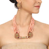 Gold Plated Deva Lakshmi Coral  Necklace Set