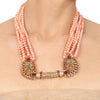 Gold Plated Deva Lakshmi Coral  Necklace Set