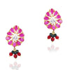 GOLD PLATED PURNA RUBY ZIRCON PENDANT NECKLACE SET