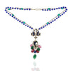 GOLD PLATED PURNA BLUE KUNDAN PEACOCK NECKLACE SET