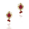 GOLD PLATED PURNA RED LOTUS KUNDAN CHOKER NECKLACE SET