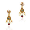 GOLD PLATED PURNA RUBY NECKLACE SET