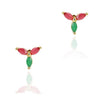 GOLD PLATED PURNA RED GREEN NECKLACE SET