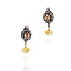 SILVER & GOLD PLATED PURNA CITRINE ZIRCON NECKLACE SET