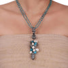 Silver Plated Celestial Pearl Turquoise  Necklace set