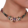 Gold Plated Celestial Tourmaline Peacock Choker Set