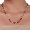 Gold Plated Ruby Celestial Chain Necklace Set