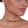 Gold Plated Celestial Ruby & Blue Onyx Choker Set