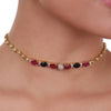 Gold Plated Celestial Ruby & Blue Onyx Choker Set