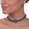 Silver Plated Celestial Turquoise Round Choker Set