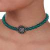 Silver Plated Celestial Turquoise Round Choker Set