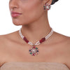 Rose Gold Plated Celestial Navrattan Zircon Necklace Set