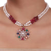 Rose Gold Plated Celestial Navrattan Zircon Necklace Set