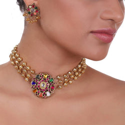 CLASSIC NAVRATTAN CHOKER SET