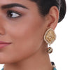 Gold Plated Sankranti Temple Laxmi Navrattan Necklace Set
