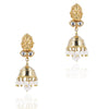 Gold Plated Deva Lakshmi White Enamel Kundan Necklace Set