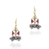 Gold & Silver Plated Mishran Kundan Tassel Necklace Set
