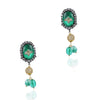 Gold & Silver Plated Mishran Signature Carved Green Onyx Necklace Set