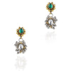 Gold & Silver Plated Mishran Green Kundan Wicker Necklace Set