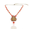 Gold Plated Deva Lakshmi Coral  Necklace Set