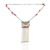 Gold & Silver Plated Mishran Red Zircon Tassel Necklace