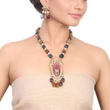 Gold Plated Manihaar Tourmaline Zircon Ball Necklace Set