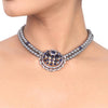 Silver & Gold Plated Samastham Iolite Victorian Necklace Set