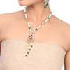 Gold Plated Samastham Kundan Pearl Necklace Set