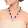Gold Plated Samastham Iolite Zircon Necklace Set