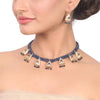Gold Plated Samastham Blue Zircon Necklace Set