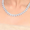 Silver Plated Samastham Aqua Zircon Necklace Set