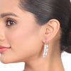 Silver Plated Samastham Aqua Zircon Necklace Set