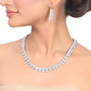 Silver Plated Samastham Aqua Zircon Necklace Set