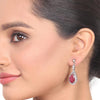 Silver Plated Samastham Ruby  Victorian Choker Set
