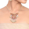 Gold Plated Samastham Red Kundan Pendant Set