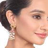 Gold Plated Samastham Red Kundan Pendant Set