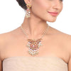 Gold Plated Samastham Red Kundan Pendant Set