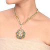 Gold Plated Samastham Fluorite Kundan Pendant Set