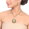 Gold Plated Samastham Fluorite Kundan Pendant Set