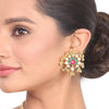Gold Plated Samastham Red Green Kundan Necklace Set