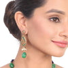 Gold Plated Samastham Blue Green Peacock Kundan Necklace Set