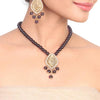 Gold Plated Samastham Ganesh Amethyst Pendant Set