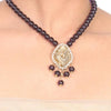 Gold Plated Samastham Ganesh Amethyst Pendant Set