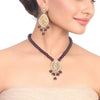 Gold Plated Samastham Ganesh Amethyst Pendant Set